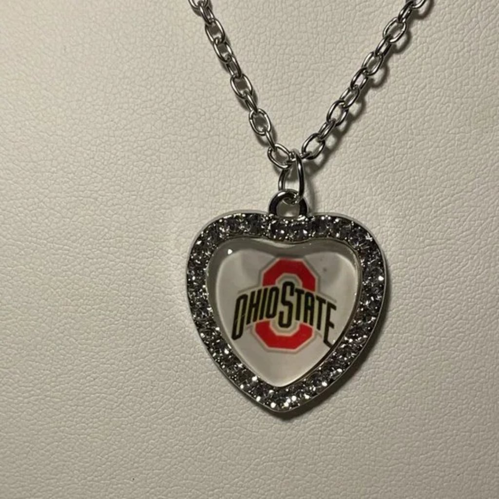 Ohio State Buckeyes Ncaa Heart Charm Necklace New